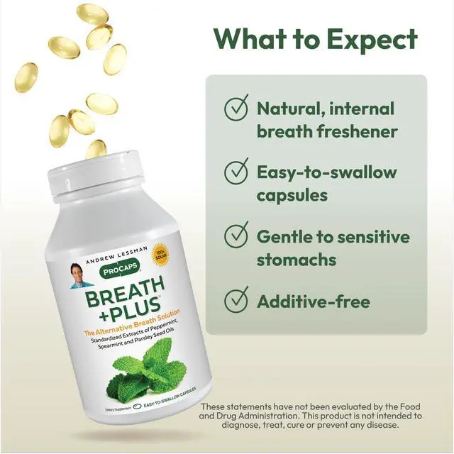 Alt view image 4 of 7 - ProCaps Breath Plus Internal Breath Freshener 60 Softgels
