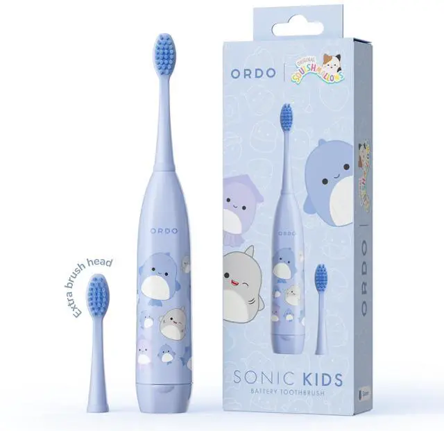 Main image of Squishmallows Toothbrush, Sonic Battery Toothbrushes for Kids, Soft Bristles, Extra Brush Head Inc, Gift for Kids Aged 4 Years and Up, Battery Included, Samir