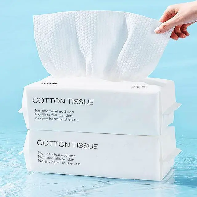 Main image of Cotton Facial Dry Wipes 100 Count, Deeply Cleansing Disposable Face Towel Cotton Tissue, Multi-Purpose for Skin Care, Facial Tissue for Cleansing, Skincare and Makeup Remover
