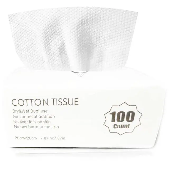 Alt view image 3 of 7 - Cotton Facial Dry Wipes 100 Count, Deeply Cleansing Disposable Face Towel Cotton Tissue, Multi-Purpose for Skin Care, Facial Tissue for Cleansing, Skincare and Makeup Remover