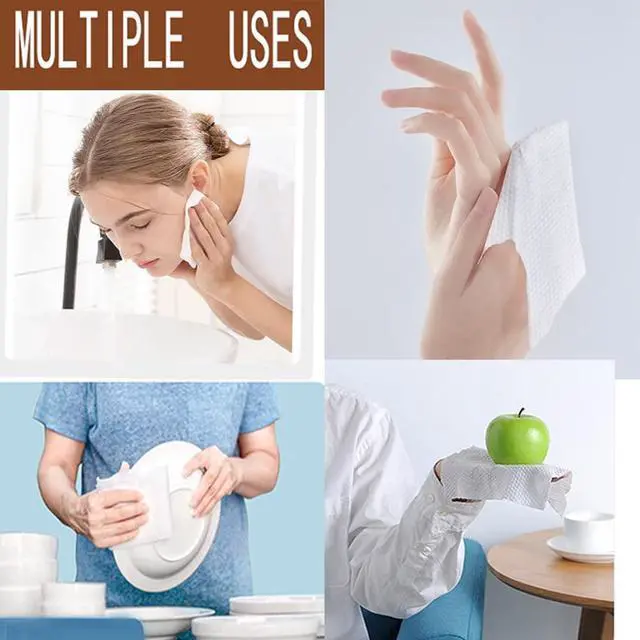 Alt view image 5 of 7 - Cotton Facial Dry Wipes 100 Count, Deeply Cleansing Disposable Face Towel Cotton Tissue, Multi-Purpose for Skin Care, Facial Tissue for Cleansing, Skincare and Makeup Remover