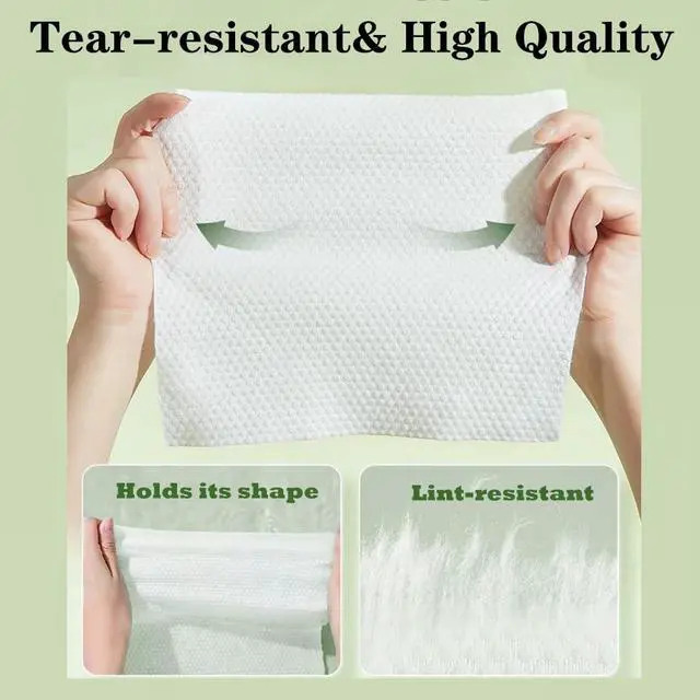Alt view image 4 of 7 - Large PackDisposable Face Towels 160 Count,Hanging Design100% Bio-based Viscose Ultra Thick Face Towelettes,Dual-Texture,Single Use Face Towels Dry Wipes for Blemish or Sensitive Skin (160 count)