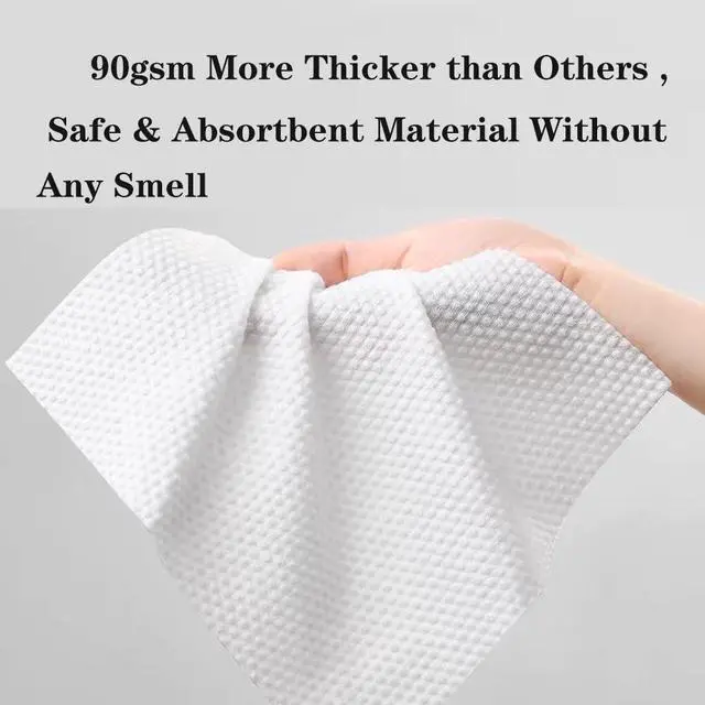 Alt view image 5 of 7 - Large PackDisposable Face Towels 160 Count,Hanging Design100% Bio-based Viscose Ultra Thick Face Towelettes,Dual-Texture,Single Use Face Towels Dry Wipes for Blemish or Sensitive Skin (160 count)