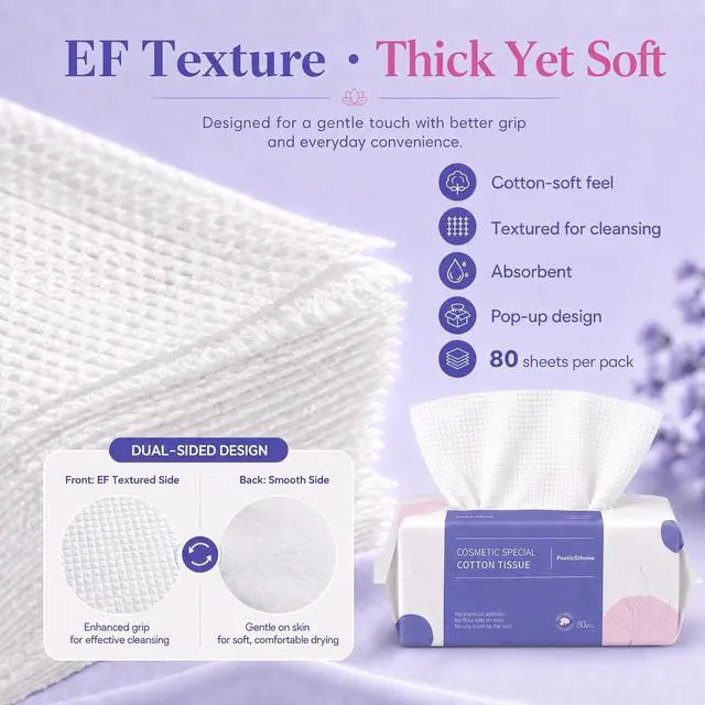 Alt view image 3 of 7 - Disposable Face Towels, Thick Yet Soft Cotton Dry Wipes, 1 Pack