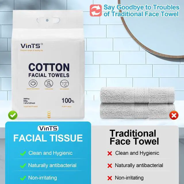 Alt view image 6 of 7 - Hanging Disposable Face Towels, 300 Count Large Disposable Face Wipes