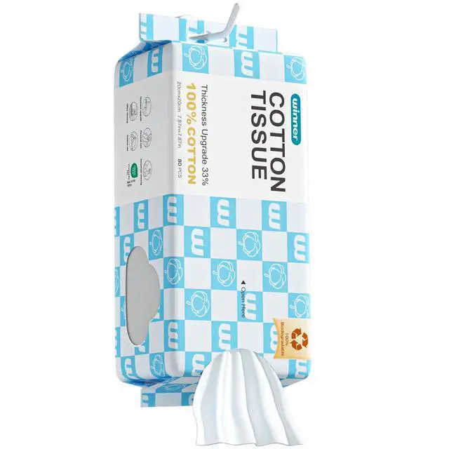 Main image of Thicker Hangable Face Towels, 100% Cotton, 80 Count, 1 Pack