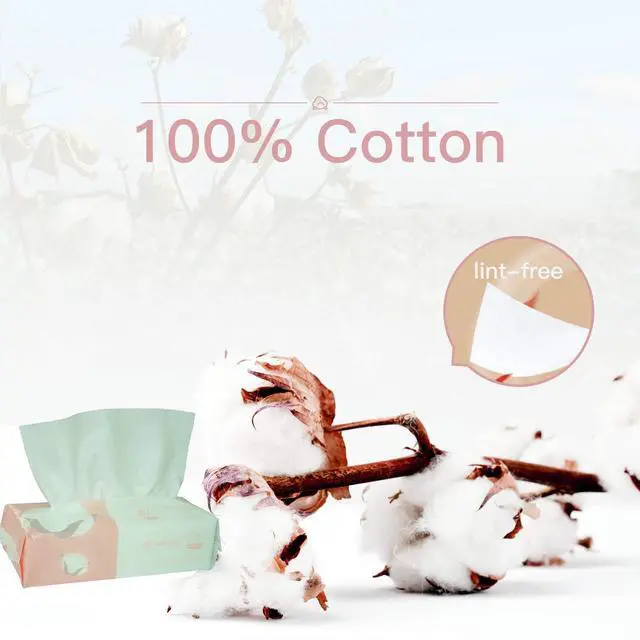 Alt view image 2 of 7 - Extra Thick Facial Cotton Tissue Dry Wipes, 100% Cotton 2 Pack
