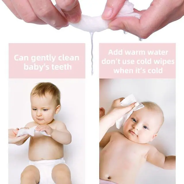 Alt view image 4 of 7 - Baby Dry Wipe,100% Cotton,dry wipe cotton tissues,baby sensitive skin,taking care of baby skin,7.9 x 4.7 in 6-Pack (600 Count)