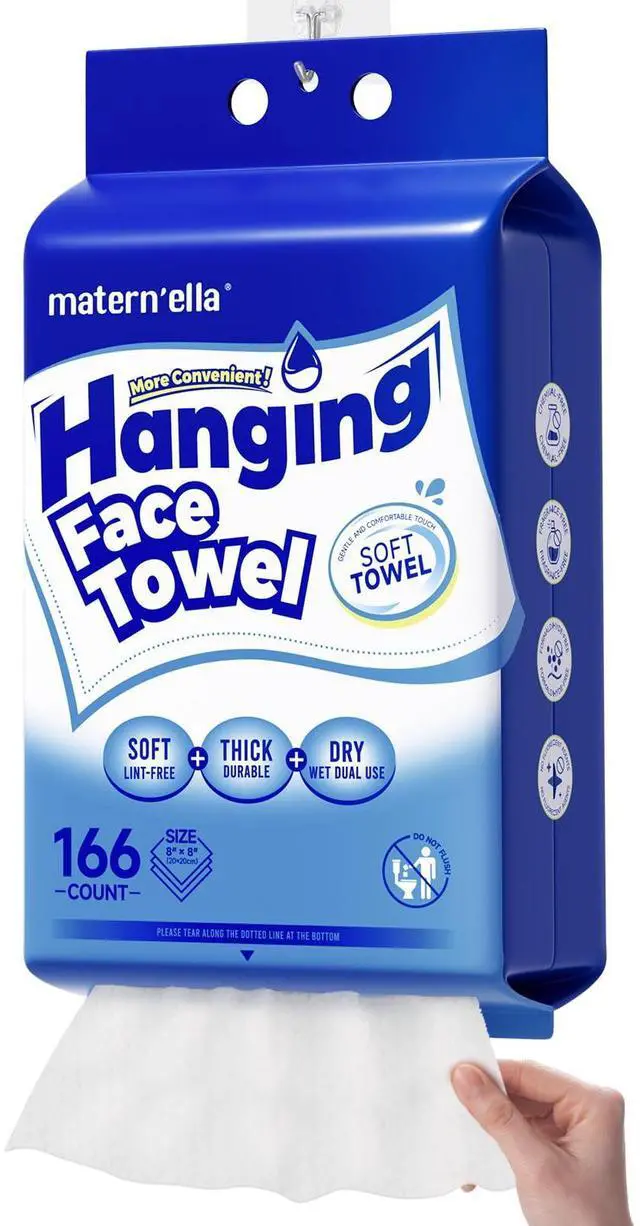 Main image of Clean Face Towels Disposable Facial Washcloths Hanging 166 Cts