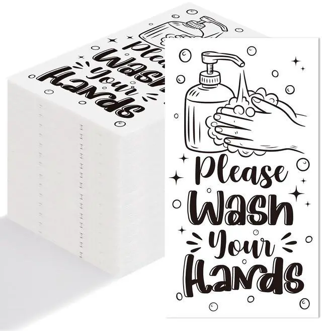 Main image of Disposable Hand Towels for Bathroom, 100 PCS Wash Your Hands Paper Napkins, Bathroom Etiquette Napkins Guest Disposable, Paper Towels Napkin for Powder Room Wedding Birthday Anniversary Baby Shower