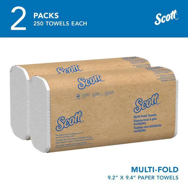 Alt view image 2 of 7 - Multifold Paper Towels, 2 Packs x 250 Sheets (60055)