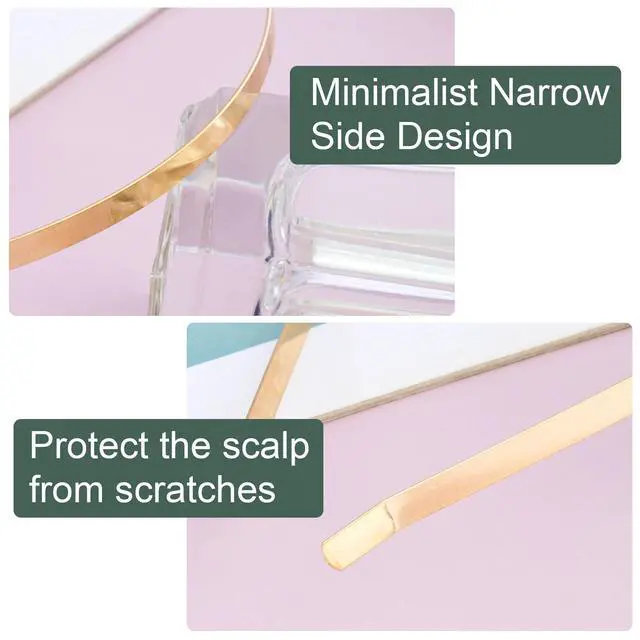 Alt view image 5 of 7 - 2pcs Smooth Metal Headbands for Women, Gold Silver Headbands