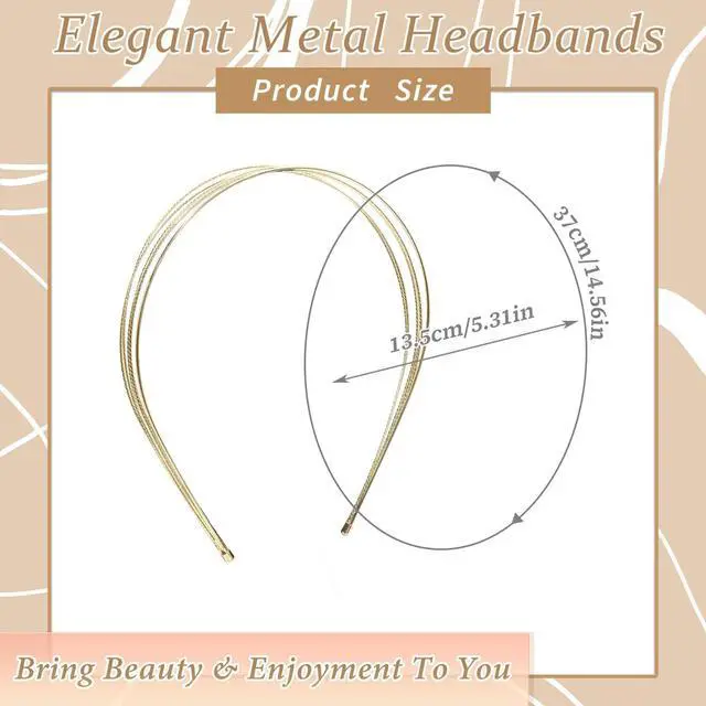 Alt view image 2 of 7 - Gold Headband Elegant Metal Headbands Multi Layers Silver Headpiece Fashion Hairband Row Wire Head Bands Cute Hair Accessories For Women Girls 2 Pack