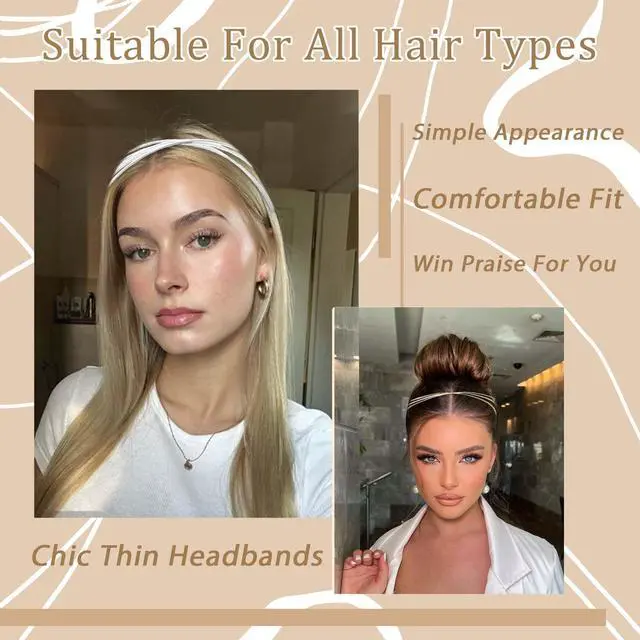 Alt view image 5 of 7 - Gold Headband Elegant Metal Headbands Multi Layers Silver Headpiece Fashion Hairband Row Wire Head Bands Cute Hair Accessories For Women Girls 2 Pack