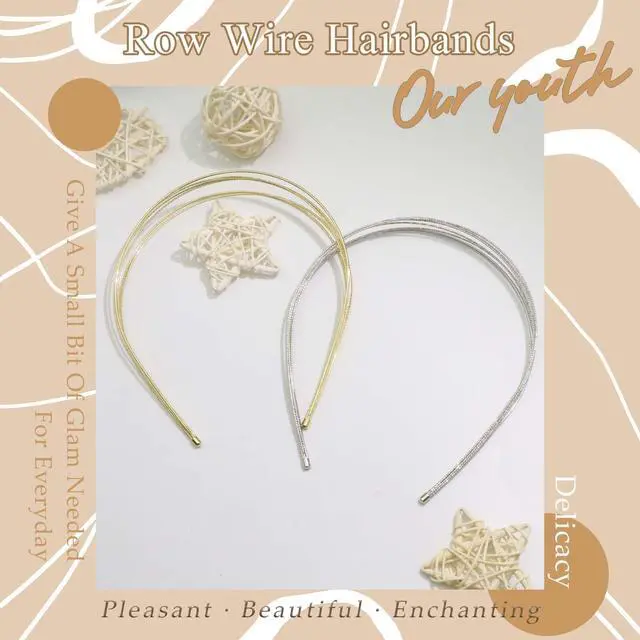 Alt view image 6 of 7 - Gold Headband Elegant Metal Headbands Multi Layers Silver Headpiece Fashion Hairband Row Wire Head Bands Cute Hair Accessories For Women Girls 2 Pack