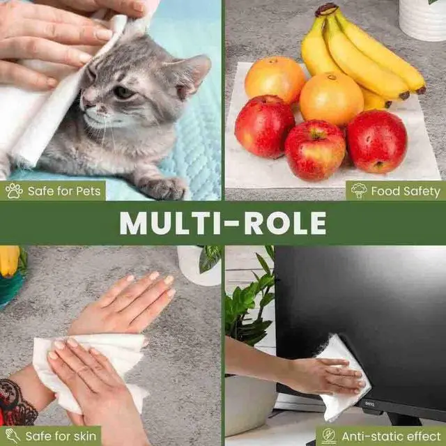 Alt view image 3 of 6 - Paper Towels | Reusable Towels 2 Rolls. Plastic Free Paper Rolls for Home & Kitchen Cleaning