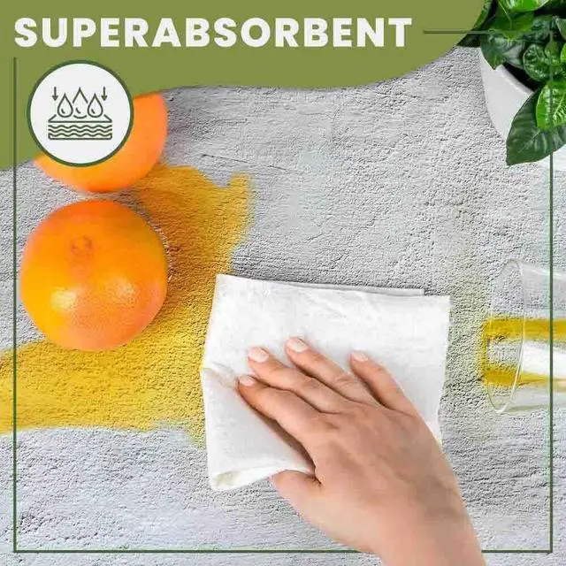 Alt view image 4 of 6 - Paper Towels | Reusable Towels 2 Rolls. Plastic Free Paper Rolls for Home & Kitchen Cleaning