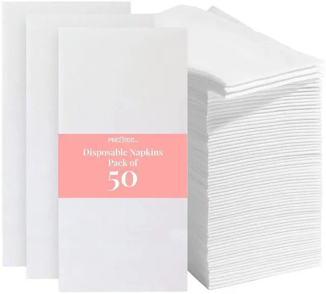 Main image of 50-Pack Paper Towels - 7.8 x 4.25 Inch Soft Linen Feel Paper Napkins - Durable and Absorbent Hand Towels for Bathroom - Disposable Table Napkins for Weddings, Dinners, Christmas, Thanksgiving