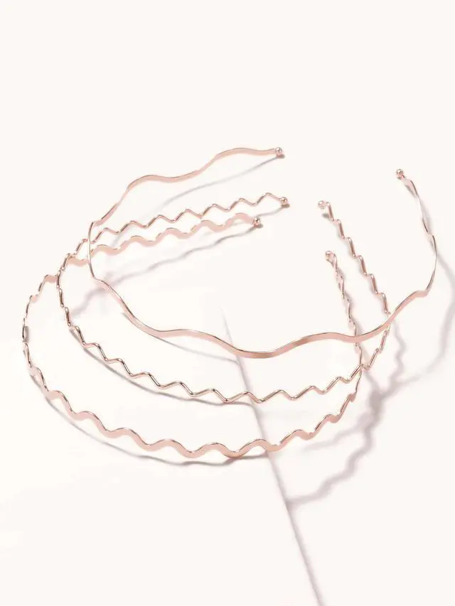 Alt view image 3 of 6 - Silver Metal Wavy Headbands for Women, Elastic Hair Bands Stylish Thin Wavy Head Bands, Trendy Silver Hair Accessories Cute for Women Teens, 3 Pcs