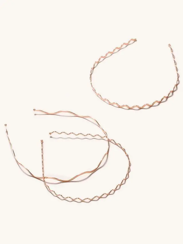 Alt view image 5 of 6 - Silver Metal Wavy Headbands for Women, Elastic Hair Bands Stylish Thin Wavy Head Bands, Trendy Silver Hair Accessories Cute for Women Teens, 3 Pcs
