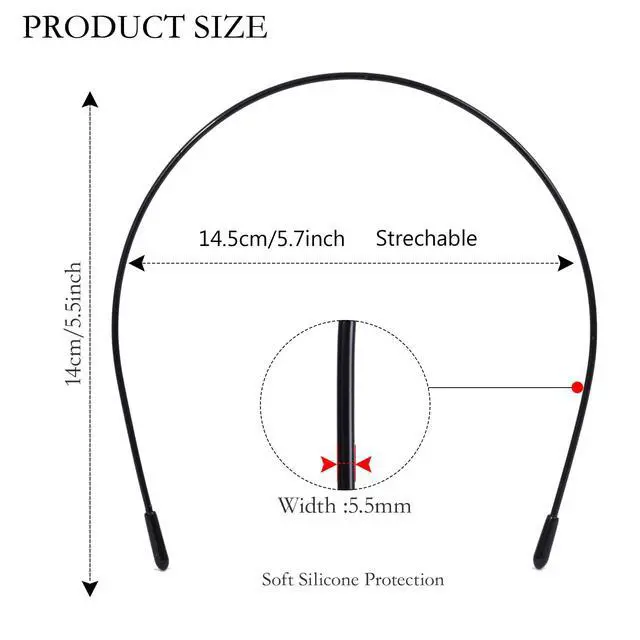 Alt view image 3 of 7 - 2 Pcs Metal Headbands for Women, Black Headpiece Wire Headband Trendy & Cute, Thin Head Band Simple and Stylish Headwear Hair Accessories (Black)