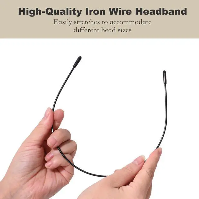 Alt view image 4 of 7 - 2 Pcs Metal Headbands for Women, Black Headpiece Wire Headband Trendy & Cute, Thin Head Band Simple and Stylish Headwear Hair Accessories (Black)