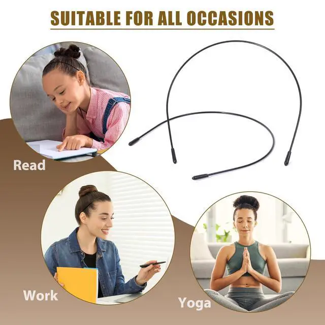 Alt view image 5 of 7 - 2 Pcs Metal Headbands for Women, Black Headpiece Wire Headband Trendy & Cute, Thin Head Band Simple and Stylish Headwear Hair Accessories (Black)