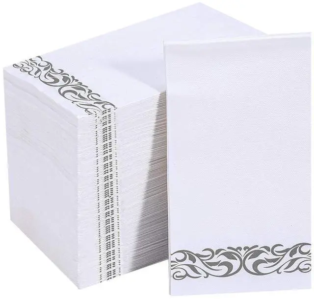 Main image of 200 Pack Paper Napkins, Soft Dinner Napkins, 3 Ply, Silver