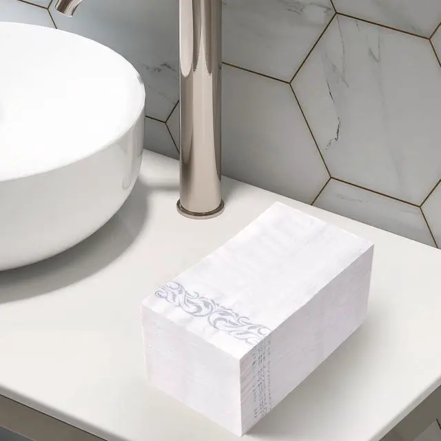 Alt view image 2 of 7 - 200 Pack Paper Napkins, Soft Dinner Napkins, 3 Ply, Silver