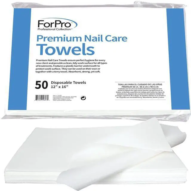 Main image of 50ct Nail Care Towels, 12x16 in, Lint-Free, Disposable