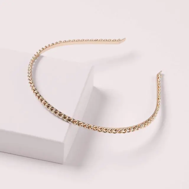 Alt view image 4 of 5 - Gold Cable Chaplet Chain Headband