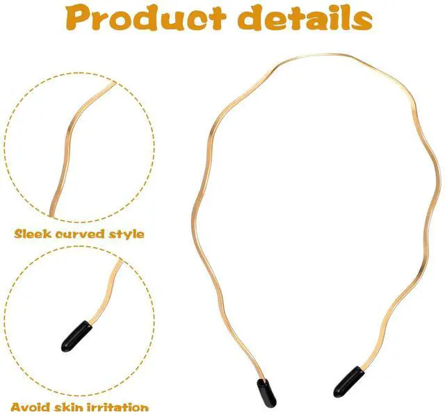 Alt view image 6 of 7 - 6 Pcs Metal Wavy Hair Bands, Wire Headbands Gold Silver Hair Hoop Accessories Adjustable Thin Headband for Women Trendy Daily Wear