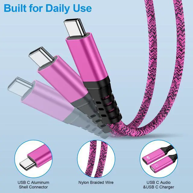 Alt view image 4 of 7 - USB C Splitter for iPhone 17 16 15 Pro Max,1 in 2 Out Type C Audio Jack