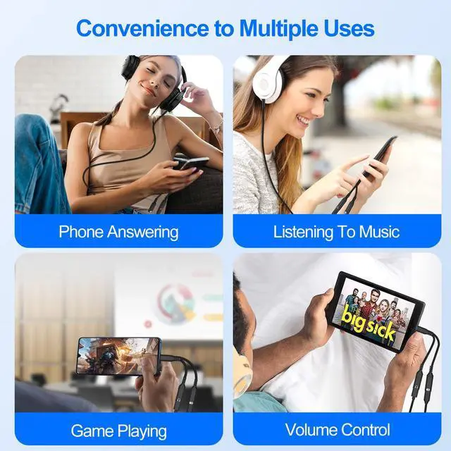 Alt view image 6 of 7 - USB C Samsung Headphone Jack Adapter & 60W Fast Charging Charger Cable Type C Splitter 1 in 2 out Cord for Samsung Galaxy S26 Ultra S26+ S26 A37 A57 S25 FE Plus S24 S23 A17 A16 A36,USB C Wired Earbuds