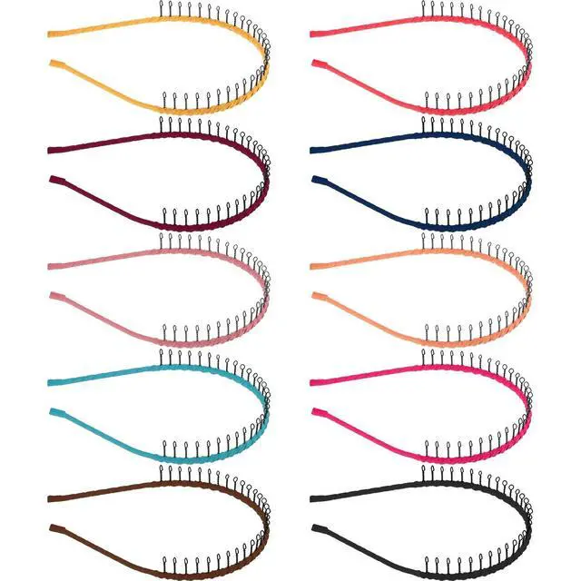 Alt view image 3 of 7 - 10 Pieces Unisex Metal Hairband Teeth Comb Hair Hoop Headband Hair Accessories