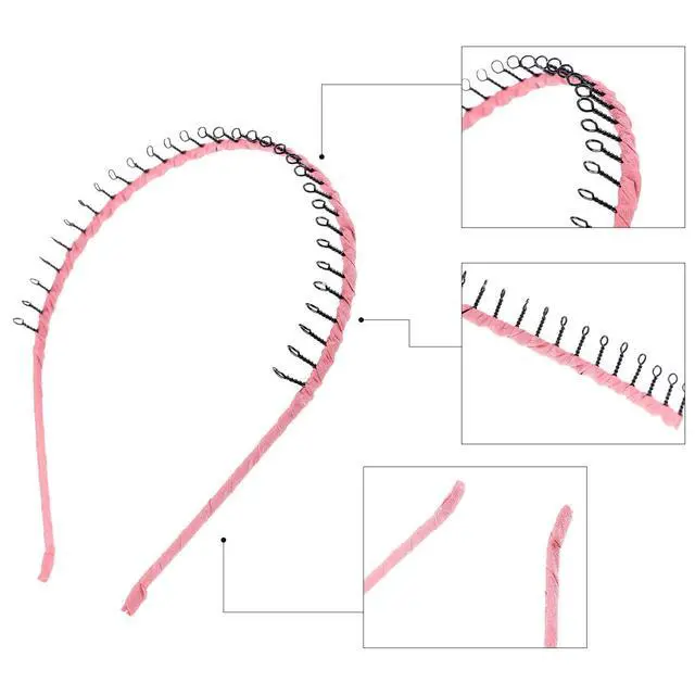 Alt view image 5 of 7 - 10 Pieces Unisex Metal Hairband Teeth Comb Hair Hoop Headband Hair Accessories