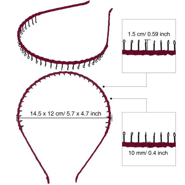 Alt view image 4 of 7 - 10 Pieces Unisex Metal Hairband Teeth Comb Hair Hoop Headband Hair Accessories