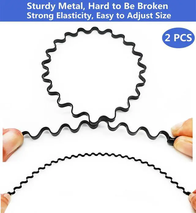 Alt view image 2 of 7 - Metal Hair Band Men Headbands Womens Hair bands, Fashion Hair Hoop Wavy Spring Comb Headband Men Spiral Teeth Hair Accessories for Sports, 2PCS