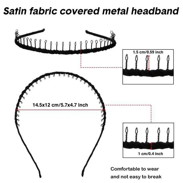 Alt view image 2 of 7 - 10 Pieces Unisex Metal Hairband Teeth Comb Hair Hoop Headband Hair Accessories