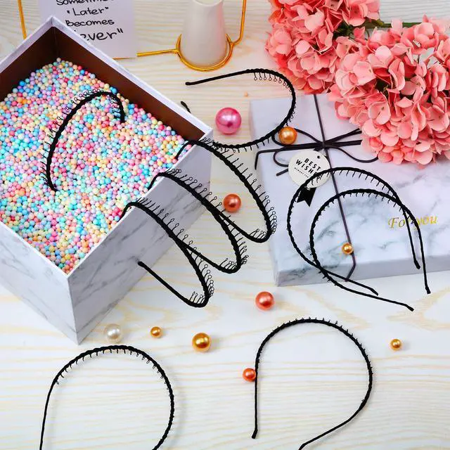 Alt view image 4 of 7 - 10 Pieces Unisex Metal Hairband Teeth Comb Hair Hoop Headband Hair Accessories
