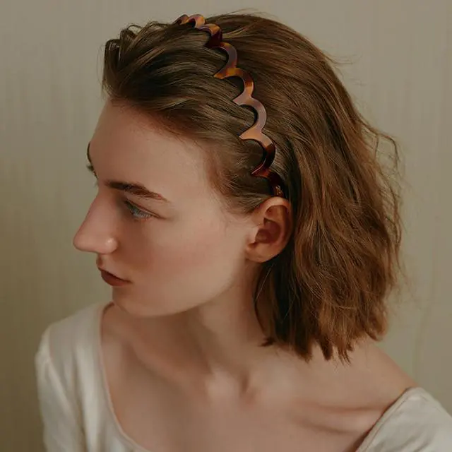 Alt view image 5 of 6 - 6 PCS Zig Zag Headbands Plastic Wavy Hair Head Band Comb with Teeth Hoop Accessories for Women Men Girls, Fashion Tortoiseshell&Amber