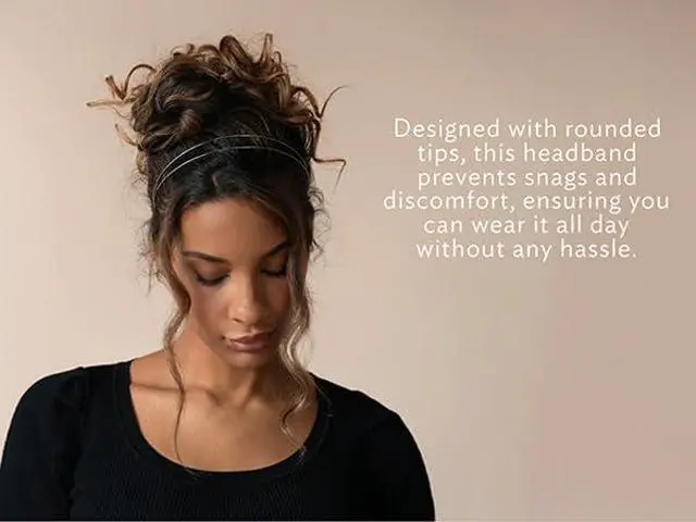 Alt view image 5 of 6 - Metal Double Headband for Women, Gold