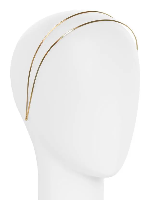 Alt view image 4 of 6 - Metal Double Headband for Women, Gold