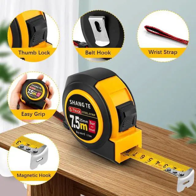 Alt view image 5 of 7 - Tape Measure 25 Ft /16 Ft 2 Packs Steel Measurement Tape Measuring Tape