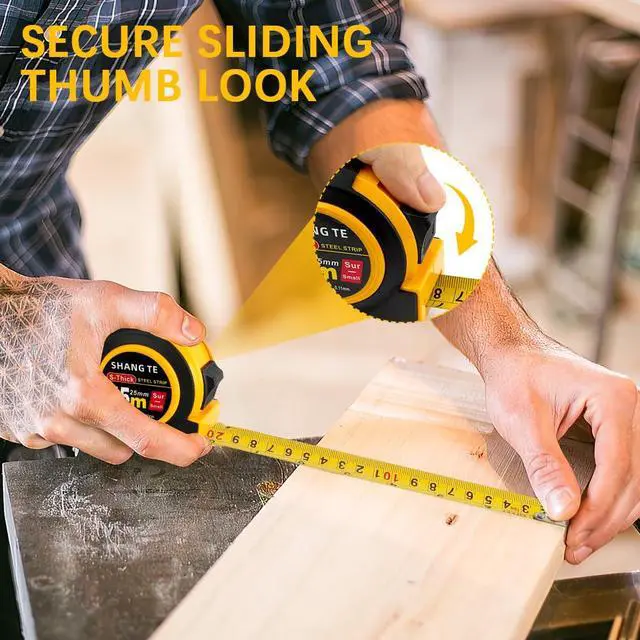 Alt view image 6 of 7 - Tape Measure 25 Ft /16 Ft 2 Packs Steel Measurement Tape Measuring Tape