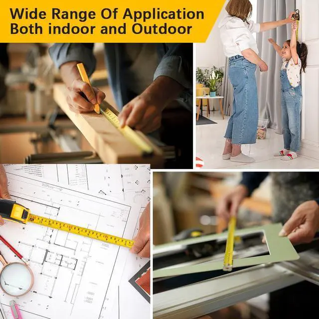 Alt view image 7 of 7 - Tape Measure 25 Ft /16 Ft 2 Packs Steel Measurement Tape Measuring Tape