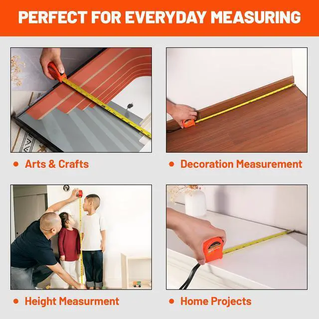 Alt view image 6 of 7 - Tape Measure 16FT, 3 Pack Retractable Easy Read Measuring Tape