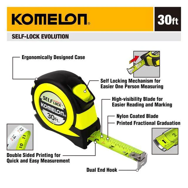 Alt view image 2 of 4 - 30' Self Lock Hi-Vis Speedmark Tape Measure
