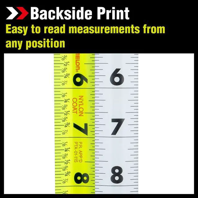 Alt view image 4 of 6 - 25-Ft Self Lock Dual, auto Lock with Secure Lock Mechanism, Printed Fractions