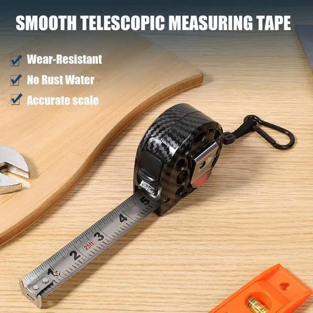 Alt view image 4 of 7 - 25ft Tape Measure with Fractions Stainless Steel Measuring Tape with Double Sided Scale Retractable Waterproof Self-Locking Measurement Tape Ruler for Designer, Decorator (Style B, 25ft/7.5m(1Pcs))